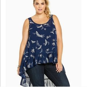 Torrid firefly Dragonflies Hi-Low sheer tank